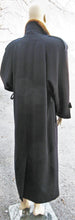 Load image into Gallery viewer, Navy Wool Coat with Fur Collar by Alfred Sung