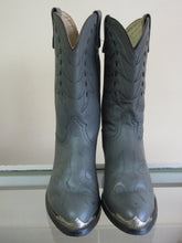 Load image into Gallery viewer, Grey Leather Cowboy Boots
