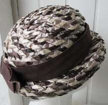 Load image into Gallery viewer, 3 Tone Brown Raffia Hat
