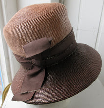 Load image into Gallery viewer, Brown 2 Tone Raffia Hat by Jacqueline
