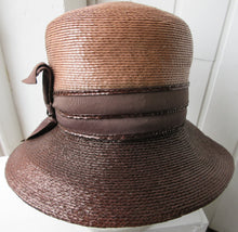 Load image into Gallery viewer, Brown 2 Tone Raffia Hat by Jacqueline
