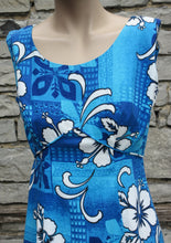 Load image into Gallery viewer, Blue Floral Royal Hawaiian cotton long dress
